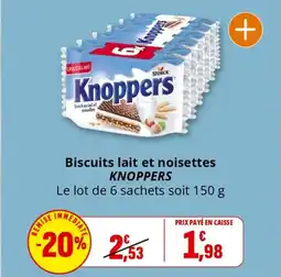 Coccimarket KNOPPERS Biscuits lait et noisettes offre