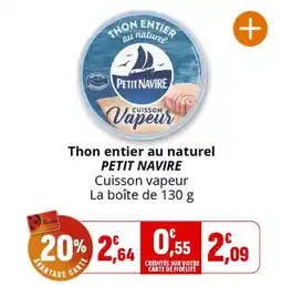 Coccimarket PETIT NAVIRE Thon entier au naturel offre