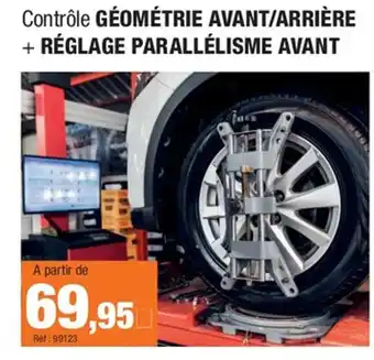 Autobacs Contrôle géométrie avant/arrière + réglage parallelisme avant offre