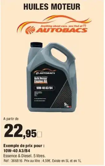 Autobacs Huiles moteur offre
