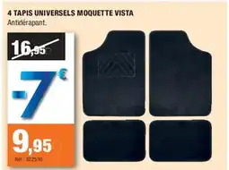 Autobacs 4 tapis universels moquette vista offre