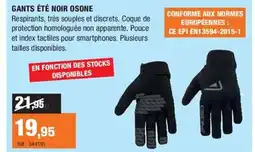 Autobacs Gants été noir osone offre