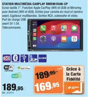 Autobacs Station multimédia carplay rmd901dab-cp offre