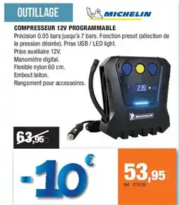 Autobacs MICHELIN Compresseur 12v programmable offre