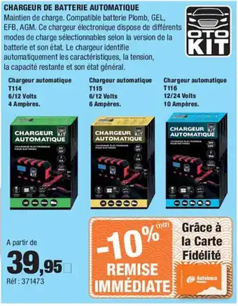 Autobacs Chargeur de batterie automatique offre