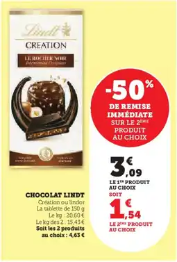 Hyper U Chocolat lindt offre