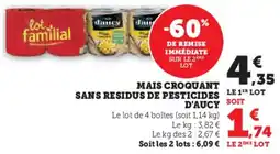 Hyper U Mais croquant sans residus de pesticides d'aucy offre