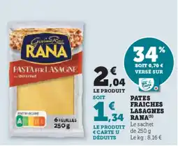 Hyper U Pates fraiches lasagnes rana offre