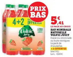Hyper U Eau minerale naturelle volvic juicy offre