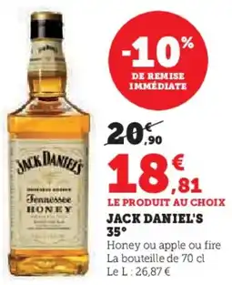 Hyper U Jack daniel's 35° offre