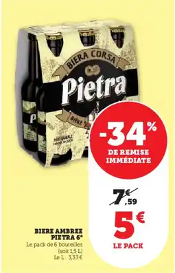 Hyper U Biere ambree pietra 6° offre