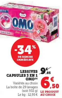 Hyper U Lessives capsules 3 en 1 omo offre