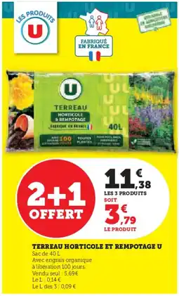 Hyper U U Terreau horticole et rempotage offre