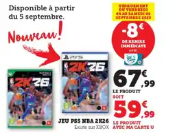 Hyper U Jeu ps5 nba 2k26 offre