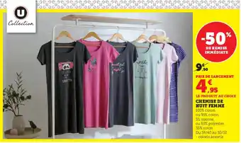 Hyper U Chemise de nuit femme offre