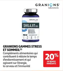 Auchan GRANIONS Gammes stress et sommeil offre