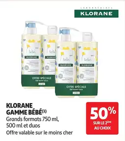Auchan KLORANE Gamme bébé offre
