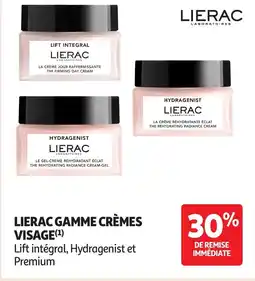 Auchan LIERAC Gamme crèmes visage offre