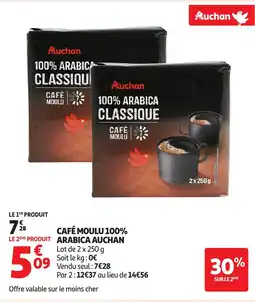 Auchan AUCHAN Café moulu 100% arabica offre