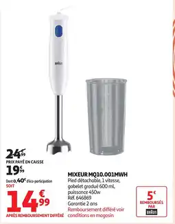Auchan Mixeur mq10.001mwh offre
