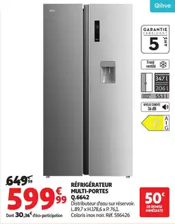 Auchan QILIVE Réfrigérateur multi-portes q.6642 offre