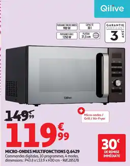 Auchan QILIVE Micro-ondes multifonctions q.6429 offre