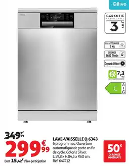 Auchan QILIVE Lave-vaisselle q.6343 offre