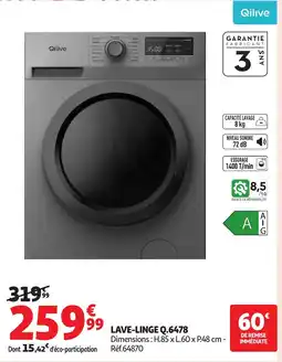 Auchan QILIVE Lave-linge q.6478 offre