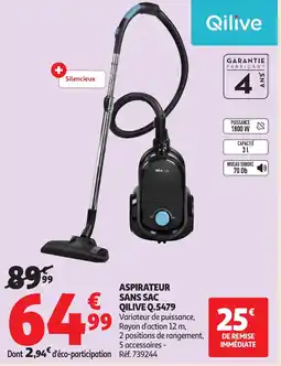 Auchan QILIVE Aspirateur sans sac q.5479 offre