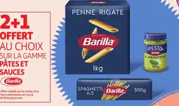 Auchan BARILLA Sur la gamme pâtes et sauces penne rigate offre