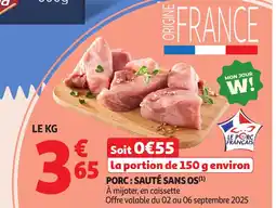 Auchan Porc: sauté sans os offre