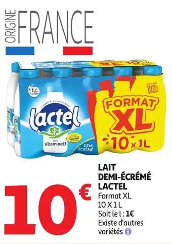 Auchan LACTEL Lait demi-écrémé offre