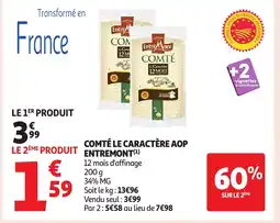 Auchan ENTREMONT Comté le caractère aop offre