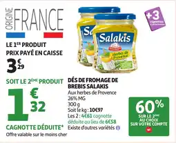 Auchan SALAKIS Dés de fromage de brebis offre