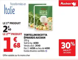 Auchan AUCHAN Tortellini ricotta épinards offre