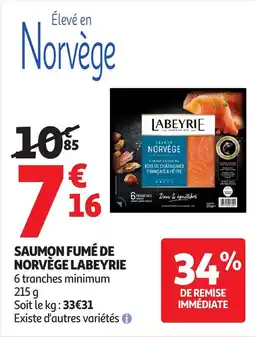 Auchan LABEYRIE Saumon fumé de norvège offre