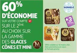 Auchan MAGNUM Sur la gamme des glaces cônes et mini offre