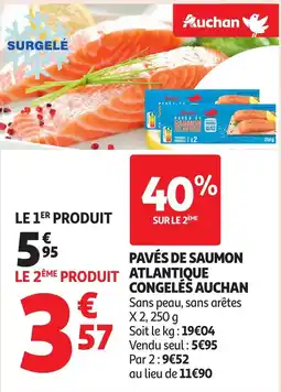 Auchan AUCHAN Pavés de saumon atlantique congeles offre