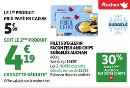 Auchan AUCHAN Filets d'eglefin facon fish and chips surgelés offre
