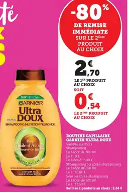 U Express Routine capillaire garnier ultra doux offre