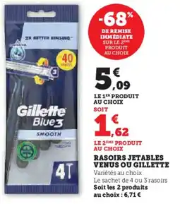 U Express Rasoirs jetables venus ou gillette offre