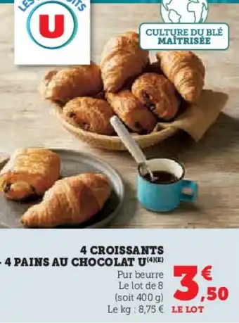 U Express 4 croissants + 4 pains au chocolat u offre