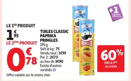 Auchan PRINGLES Tuiles classic paprika offre