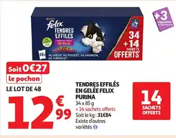 Auchan PURINA Tendres effilés en gelée felix offre