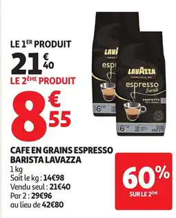 Auchan LAVAZZA Cafe en grains espresso barista offre