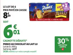 Auchan LU Prince au chocolat au lait offre