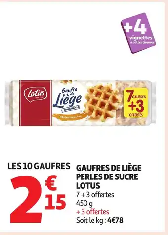 Auchan LOTUS Gaufres de liège perles de sucre offre