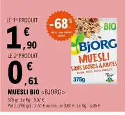 E.Leclerc MUESLI BIO BJORG offre