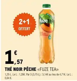 E.Leclerc THÉ NOIR PÊCHE FUZE TEA offre