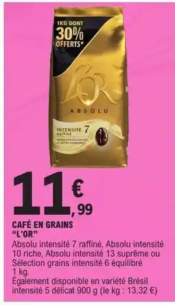 E.Leclerc CAFÉ EN GRAINS “L’OR” offre